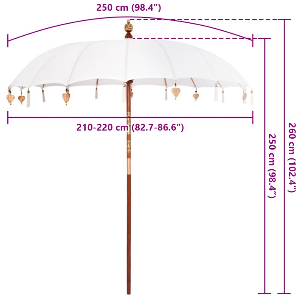Balineški Parasol Krema 220 x 220 x 260 cm