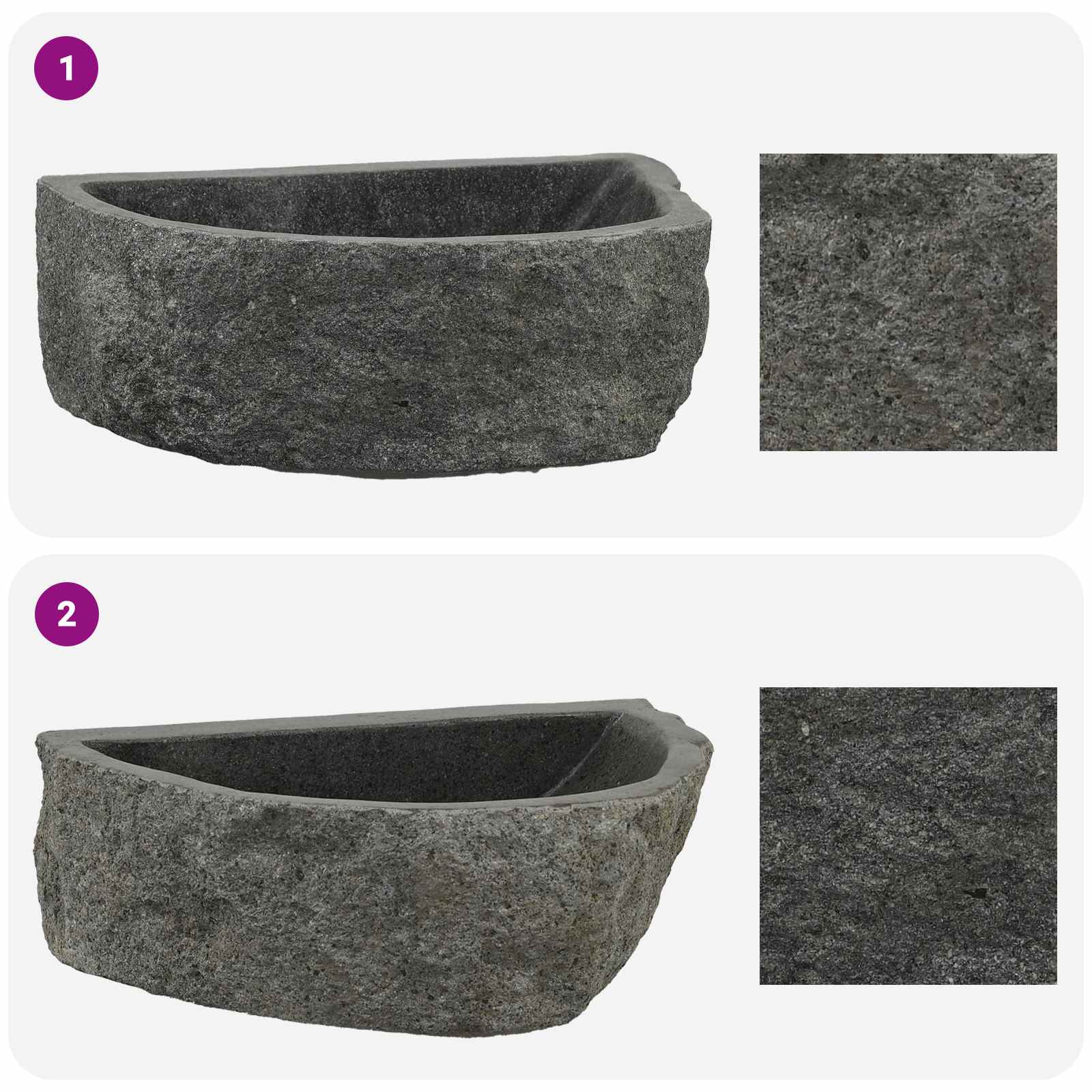 Umivaonik za zid Sivi 37 x 30 x 12 cm River Stone