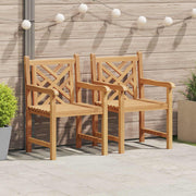 Vrtna stolica 2 pcs 60 x 58 x 90 cm Čvrsto teak drvo
