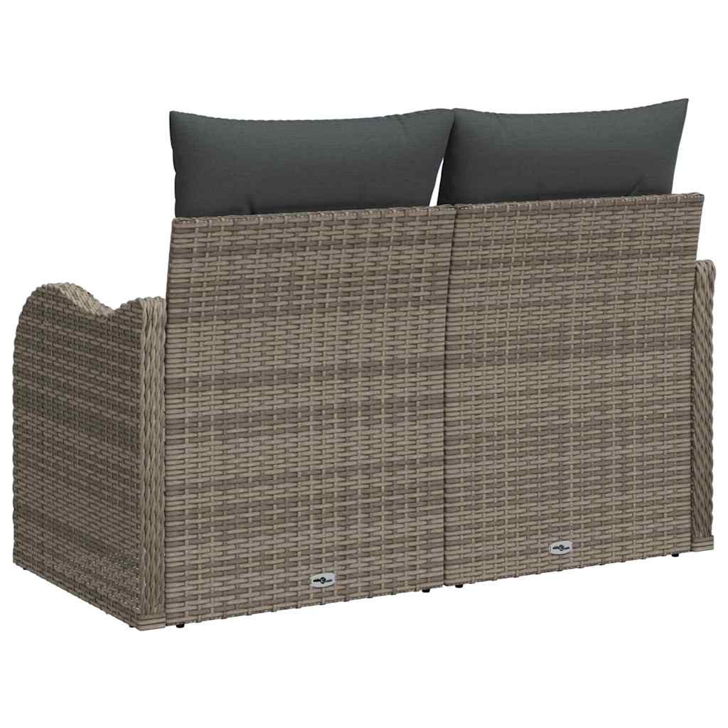 Vrtni kauč s jastukom s pohranom Siva 121 x 62 x 69cm poliratan