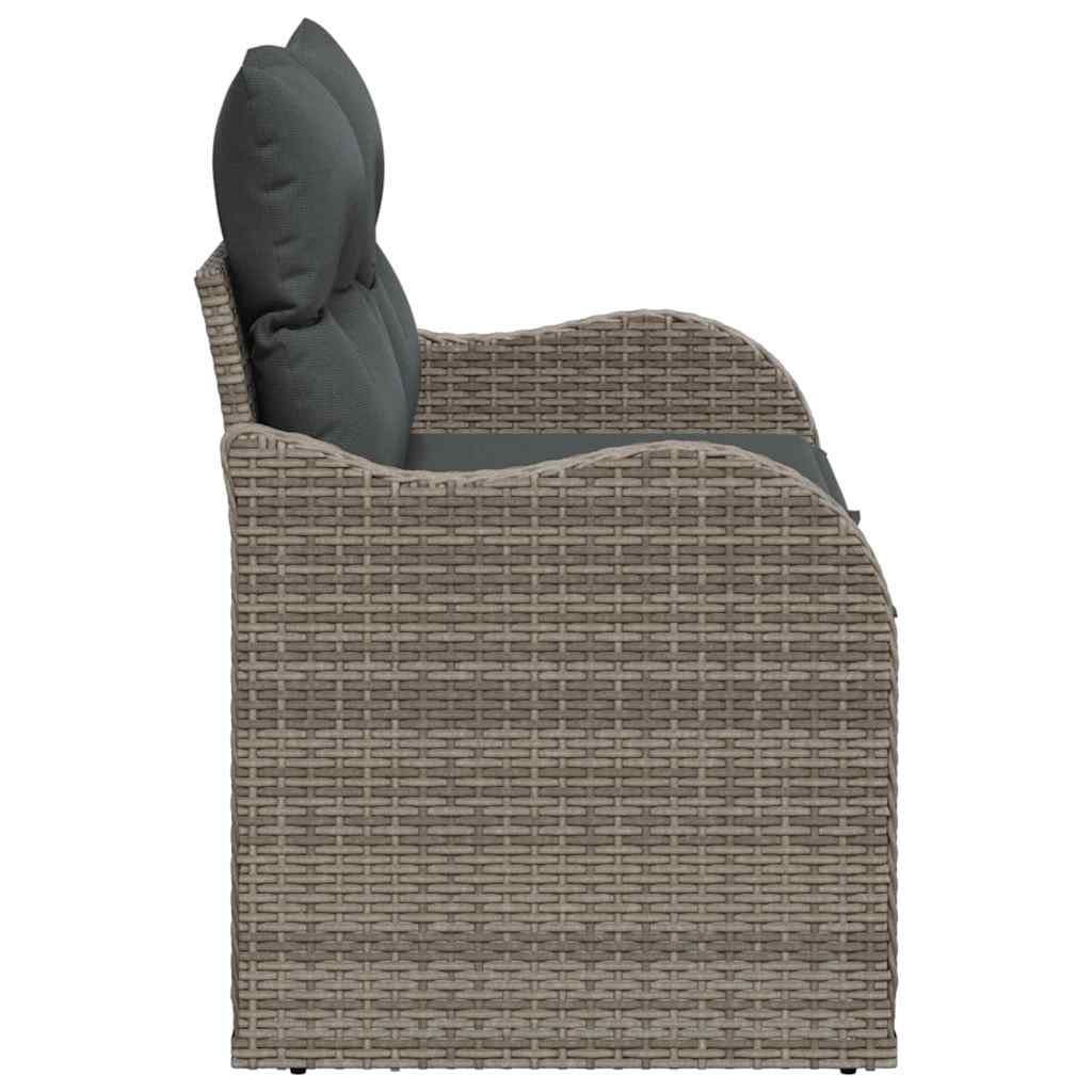 Vrtni kauč s jastukom s pohranom Siva 121 x 62 x 69cm poliratan