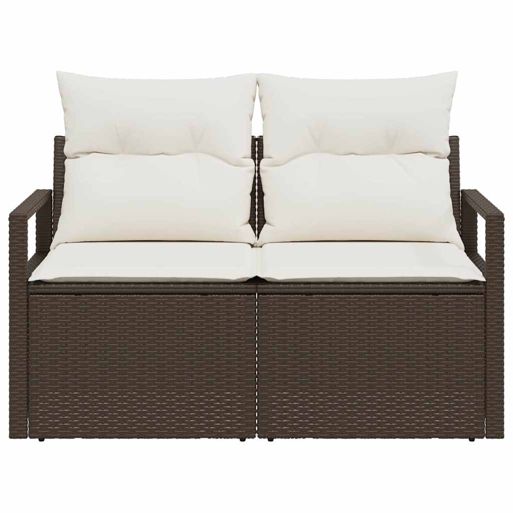 Vrtni kauč s jastukom s pohranom 120 x 62 x 69 cm poliratan
