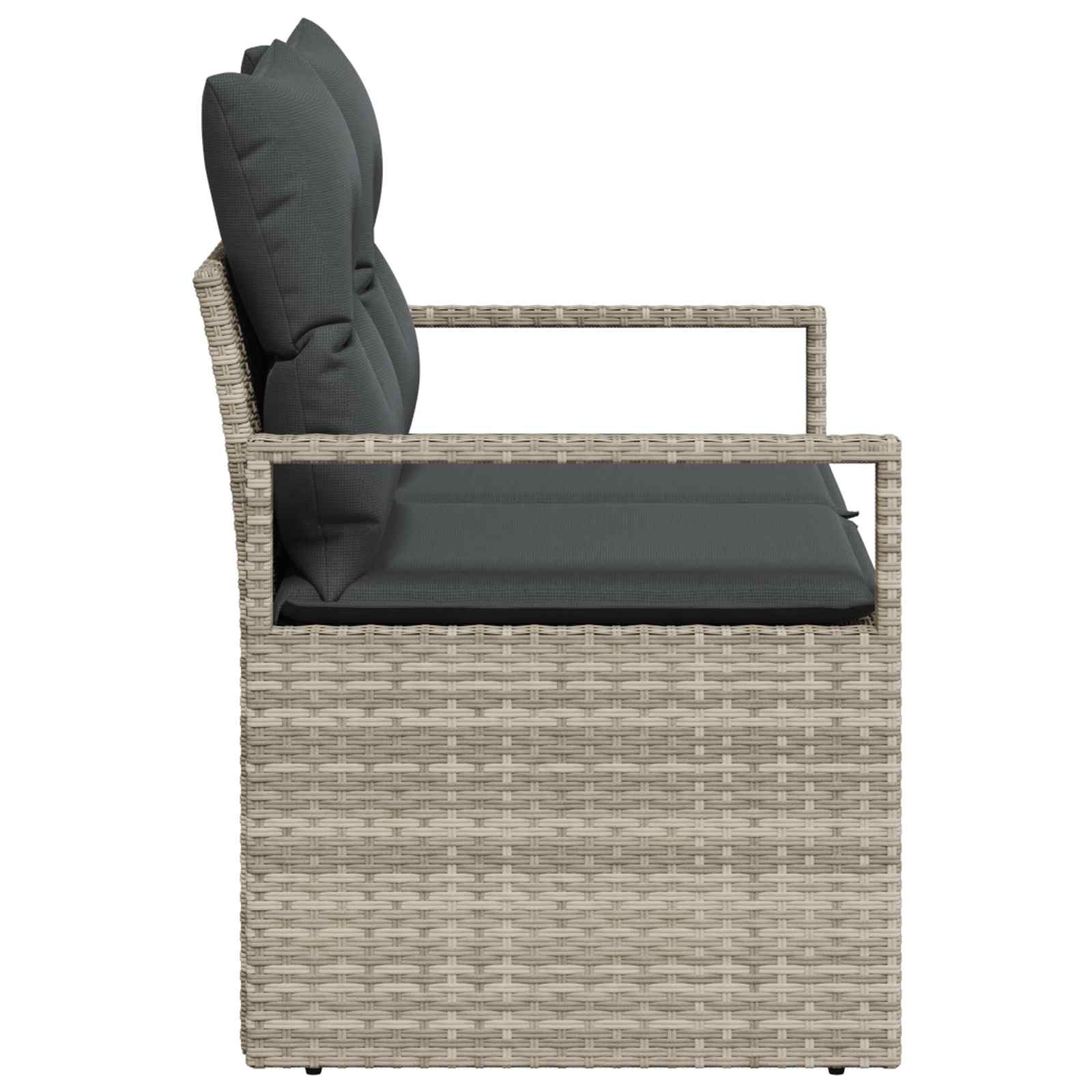Vrtni kauč s jastukom s pohranom 120 x 62 x 69 cm poliratan