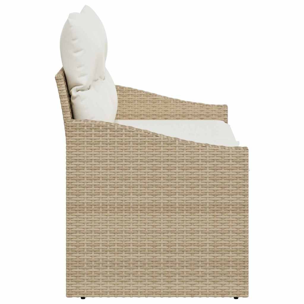 Vrtni kauč s jastukom s pohranom 123 x 62 x 69 cm poliratan