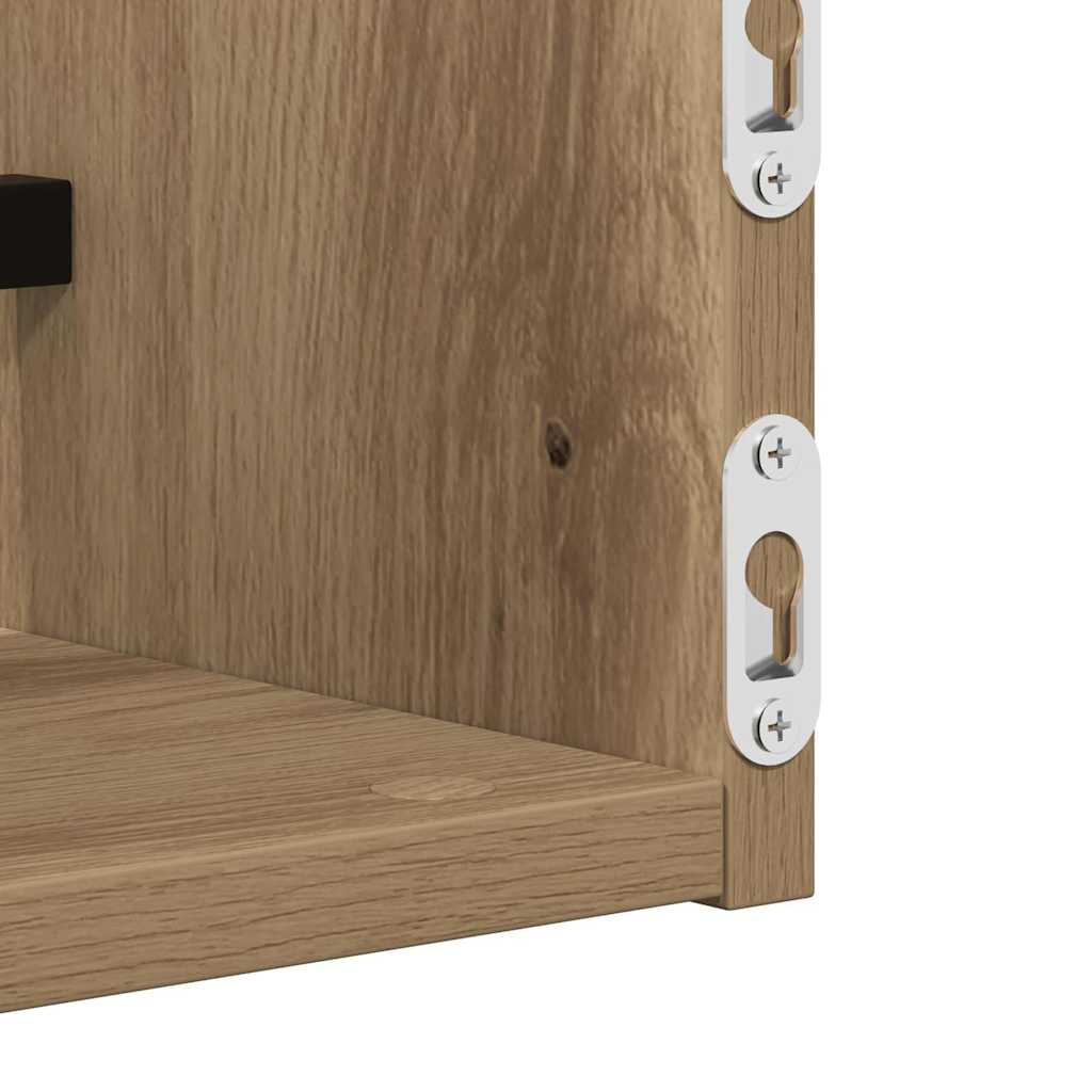 Polica na zidu Zidne 2 pcs Umjetnički hrast 60 x 16 x 14 cm