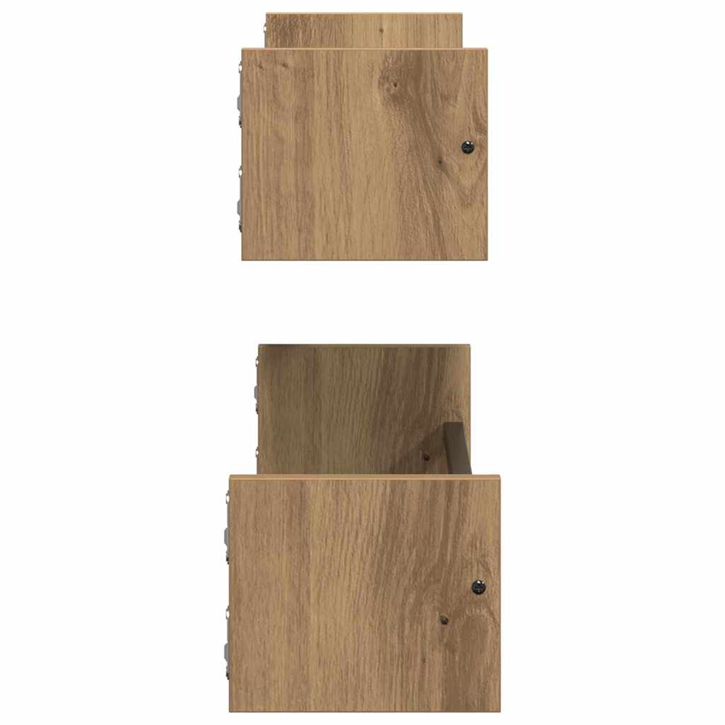 Polica na zidu Zidne 2 pcs Umjetnički hrast 60 x 16 x 14 cm