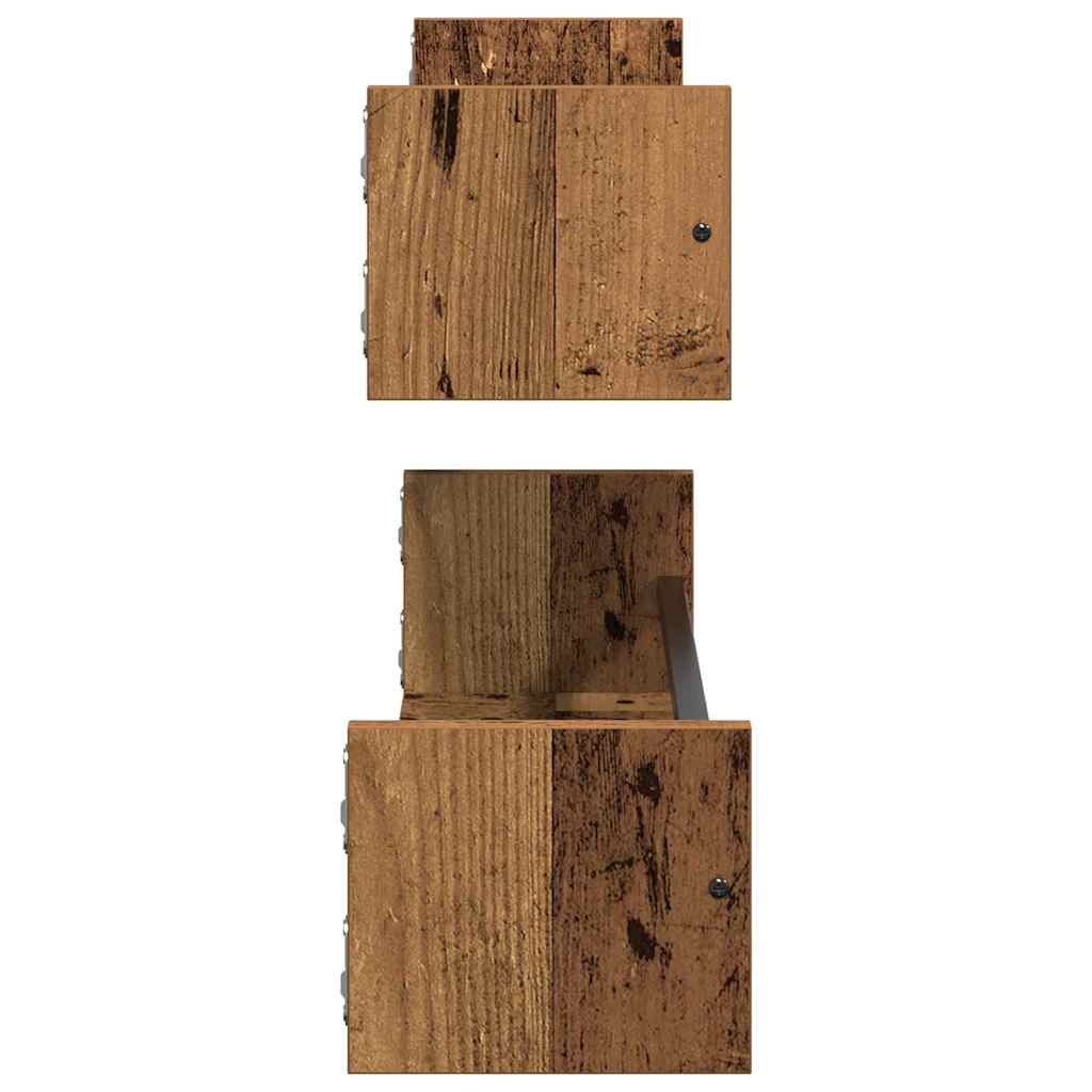 Polica na zidu Zidne 2 pcs Staro drvo 80 x 16 x 14 cm