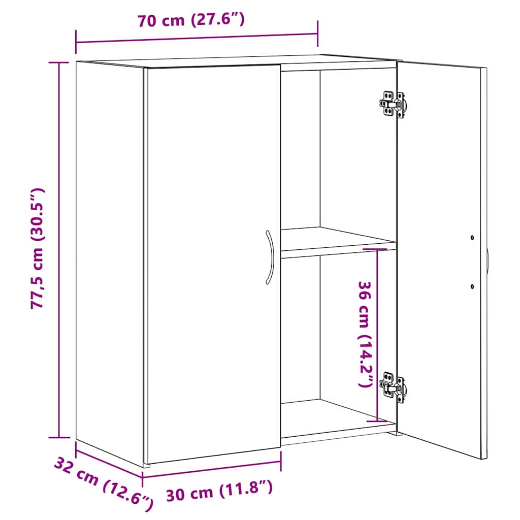 Uredski ormar Staro drvo 70 x 32 x 77.5 cm Konstruirano drvo