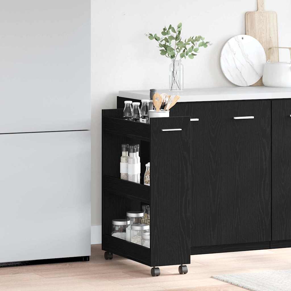 Cabinet s kotačem Crni hrast 60 x 22 x 79 cm