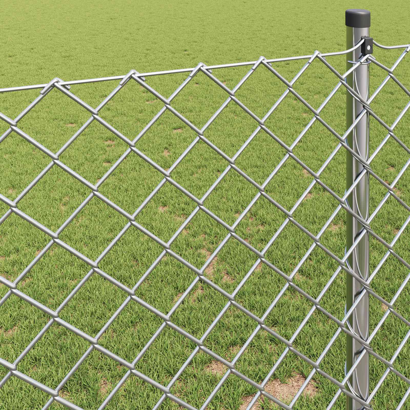 Ograda od lančane veze 25 x 1,2 m Pocinčani čelik Srebrno
