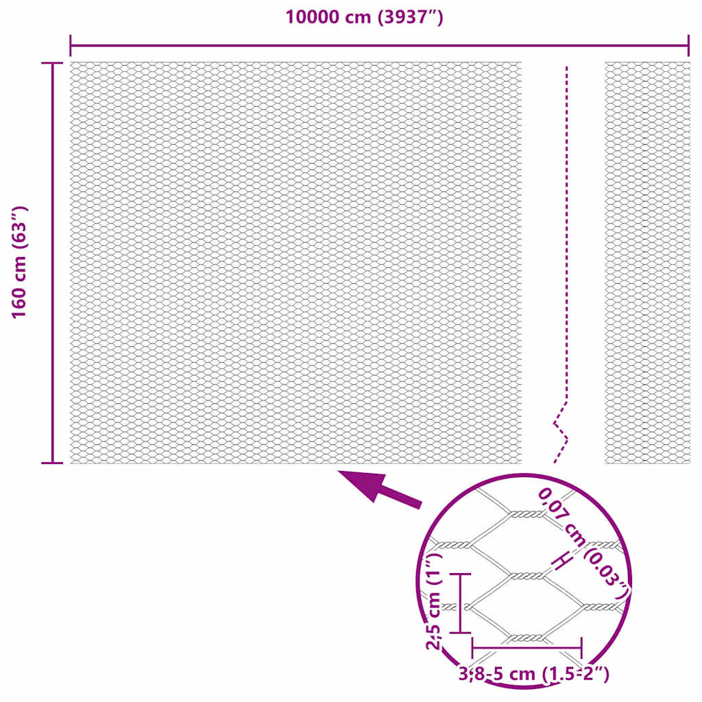 Heksagonalna ograda Zelena 1,6 x 100 m PVC