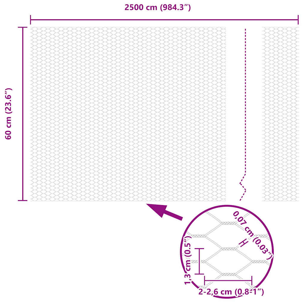 Heksagonalna ograda Siva 0,6 x 25 m PVC