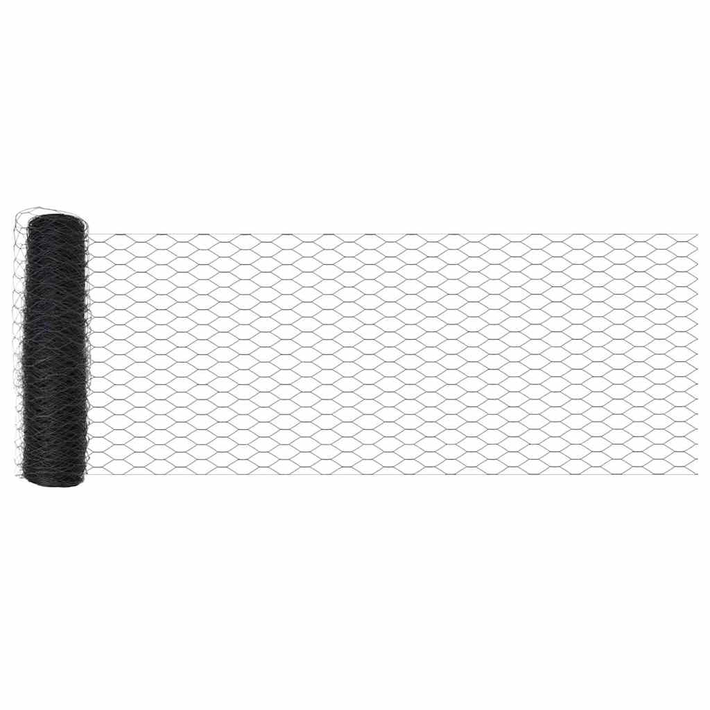Heksagonalna ograda 0,6 x 25 m PVC Siva