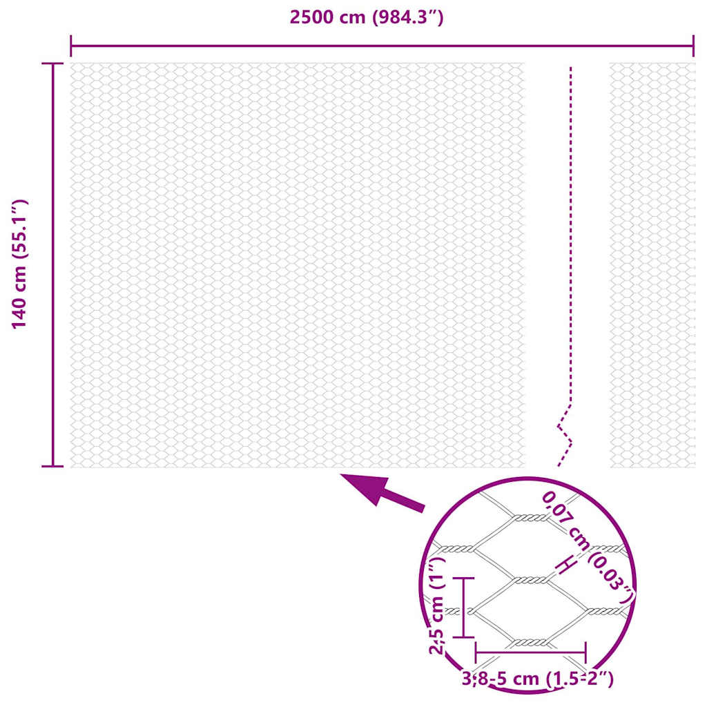Heksagonalna ograda Siva 1,4 x 25 m PVC