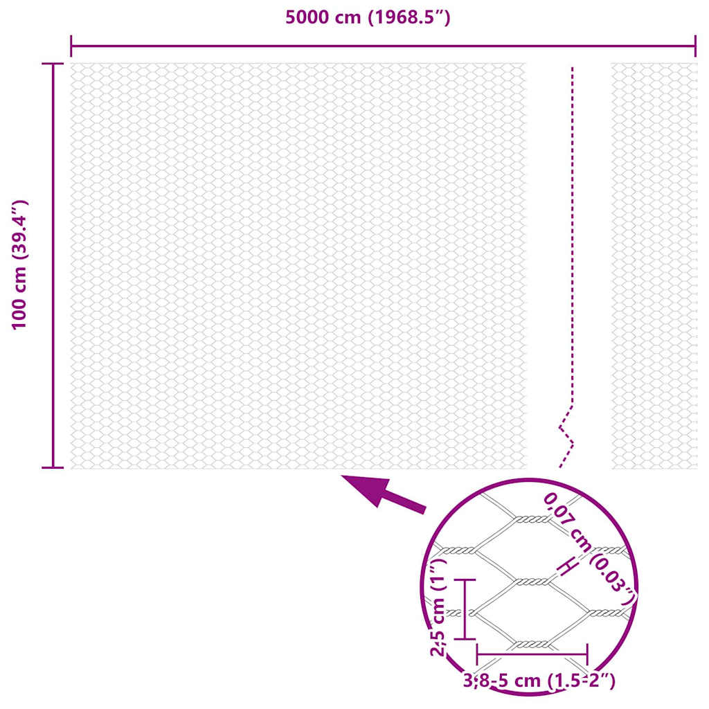 Heksagonalna ograda Siva 1 x 50 m PVC