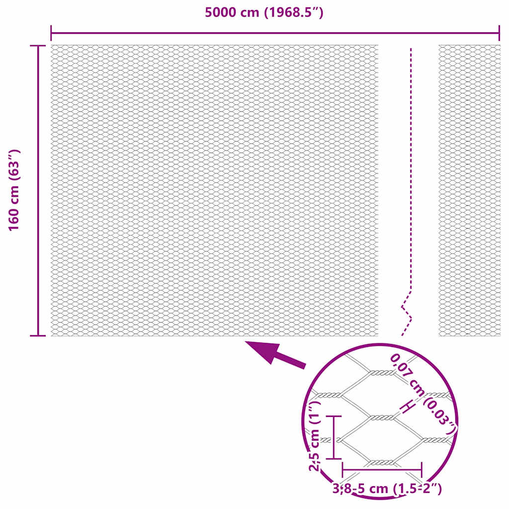 Heksagonalna ograda Siva 1,6 x 50 m PVC