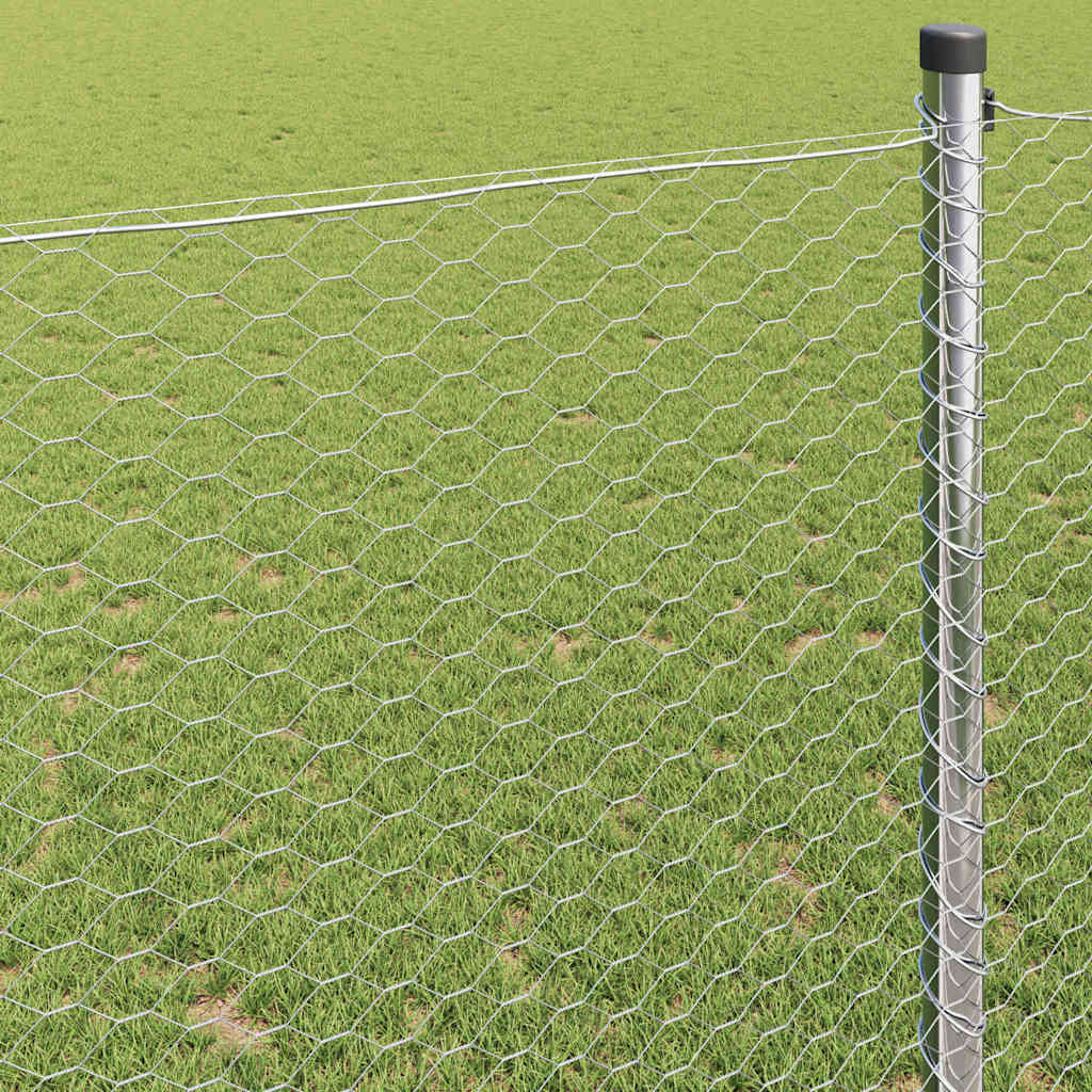 Heksagonalna ograda Srebrno 1,5 x 50 m Pocinčani čelik