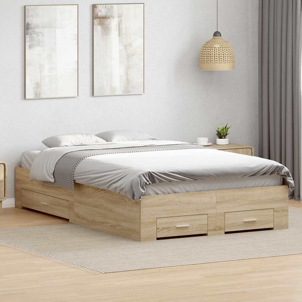 Krevetna konstrukcija Smeđa 120 x 200 cm Konstruirano drvo