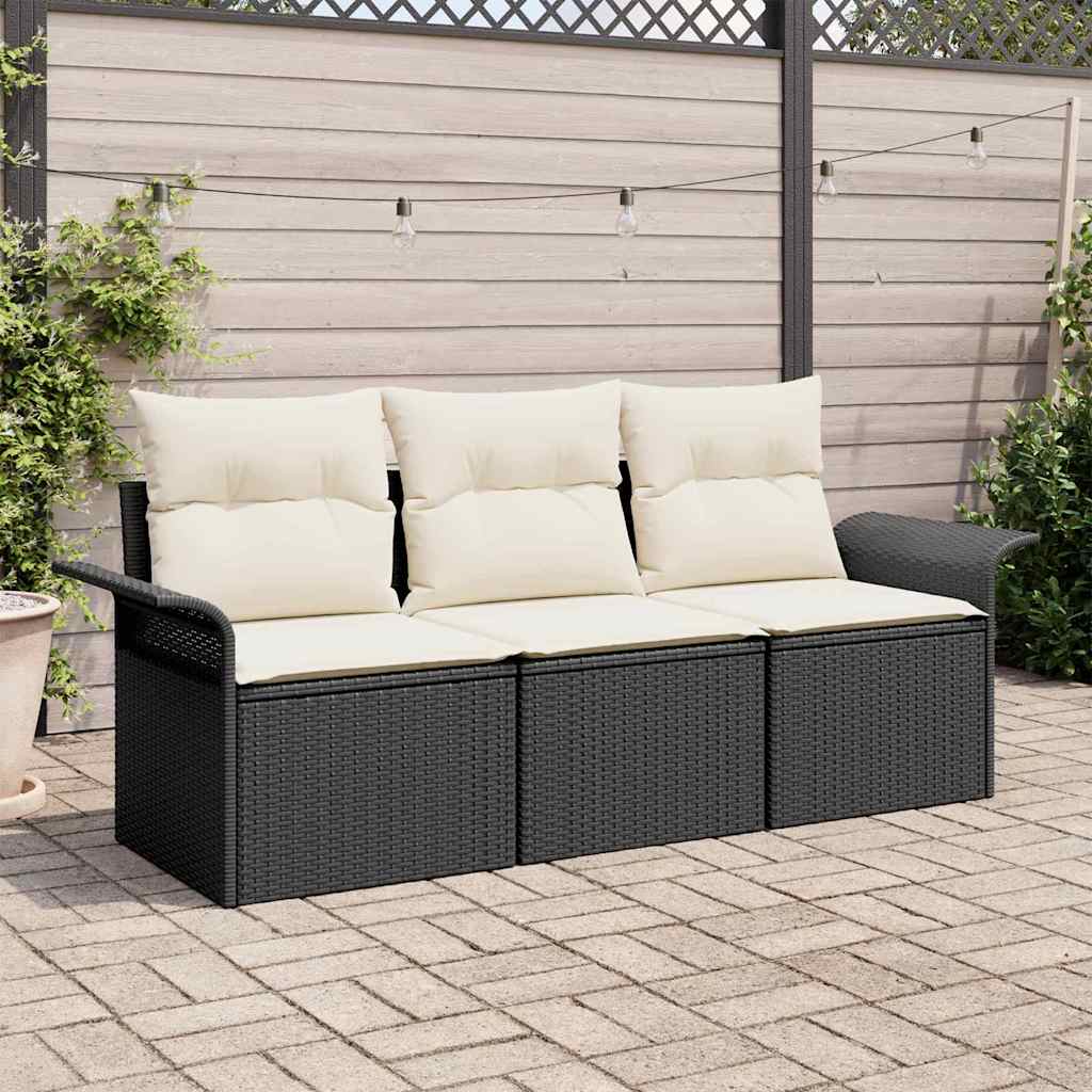Set sofe s jastukom 3 pcs Crna poliratan