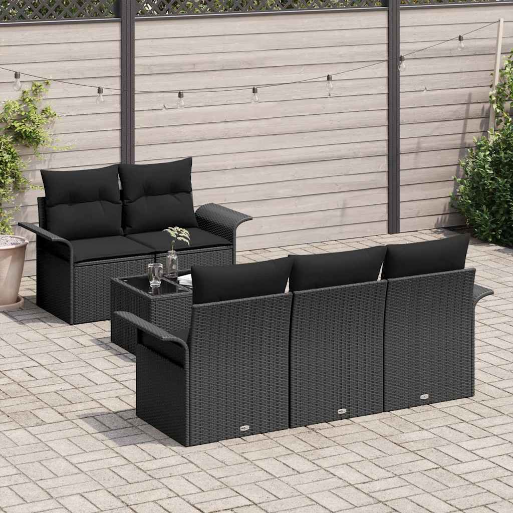 Set sofe s jastukom 6 pcs Crna poliratan