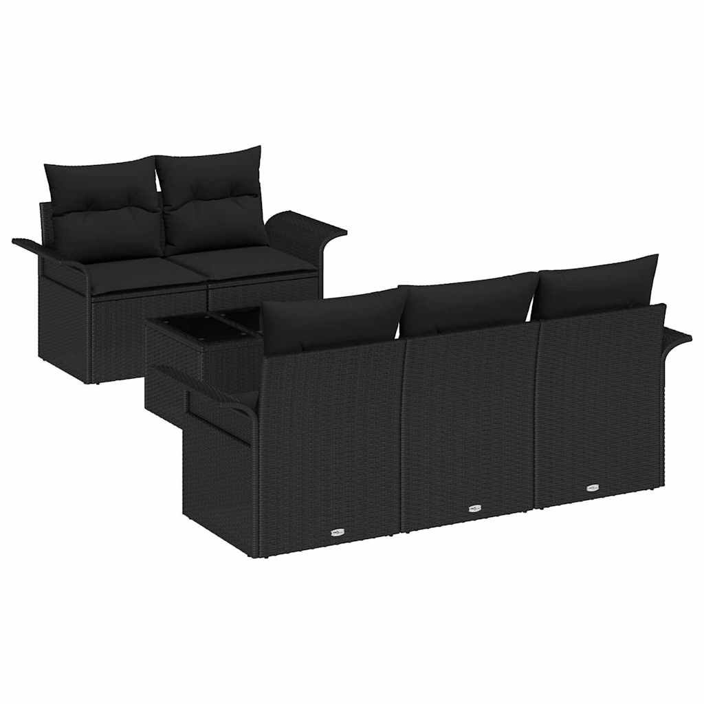 Set sofe s jastukom 6 pcs Crna poliratan