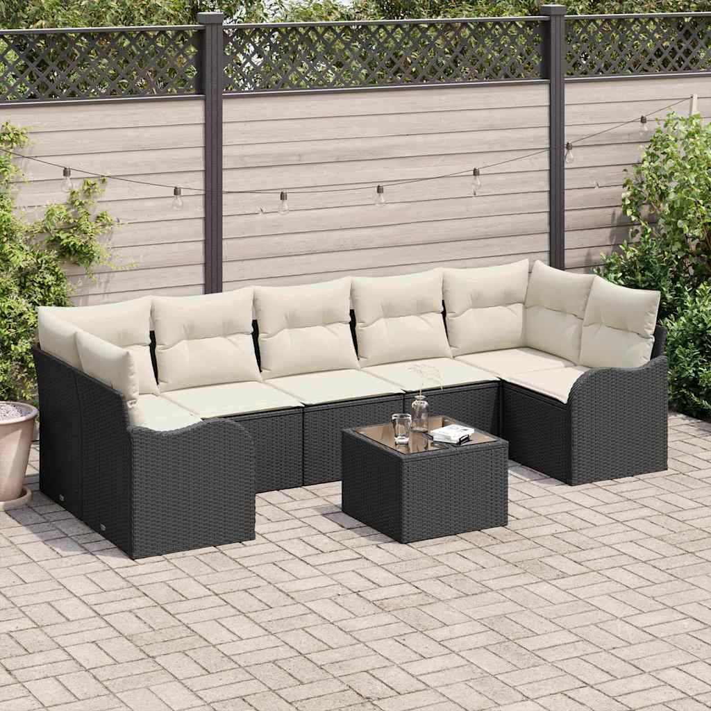 Sjedeća garnitura za vrt Crna 55 x 55 x 37 cm poliratan