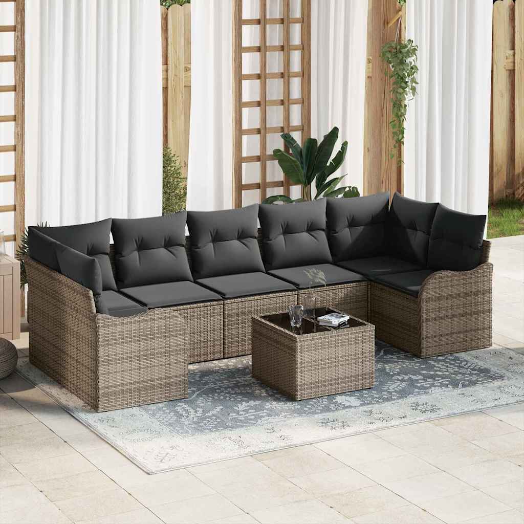 Sjedeća garnitura za vrt Siva 55 x 55 x 37 cm poliratan