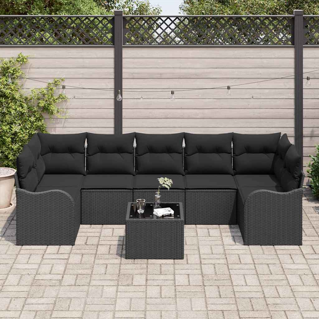 Sjedeća garnitura za vrt Crna 55 x 55 x 37 cm poliratan