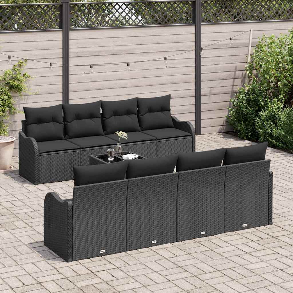 Sjedeća garnitura za vrt Crna 55 x 55 x 37 cm poliratan