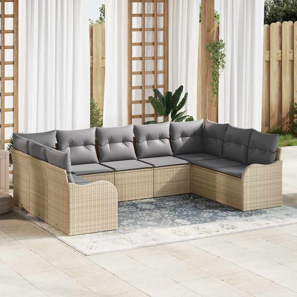 Sjedeća garnitura za vrt 9 kom. Bež poliratan
