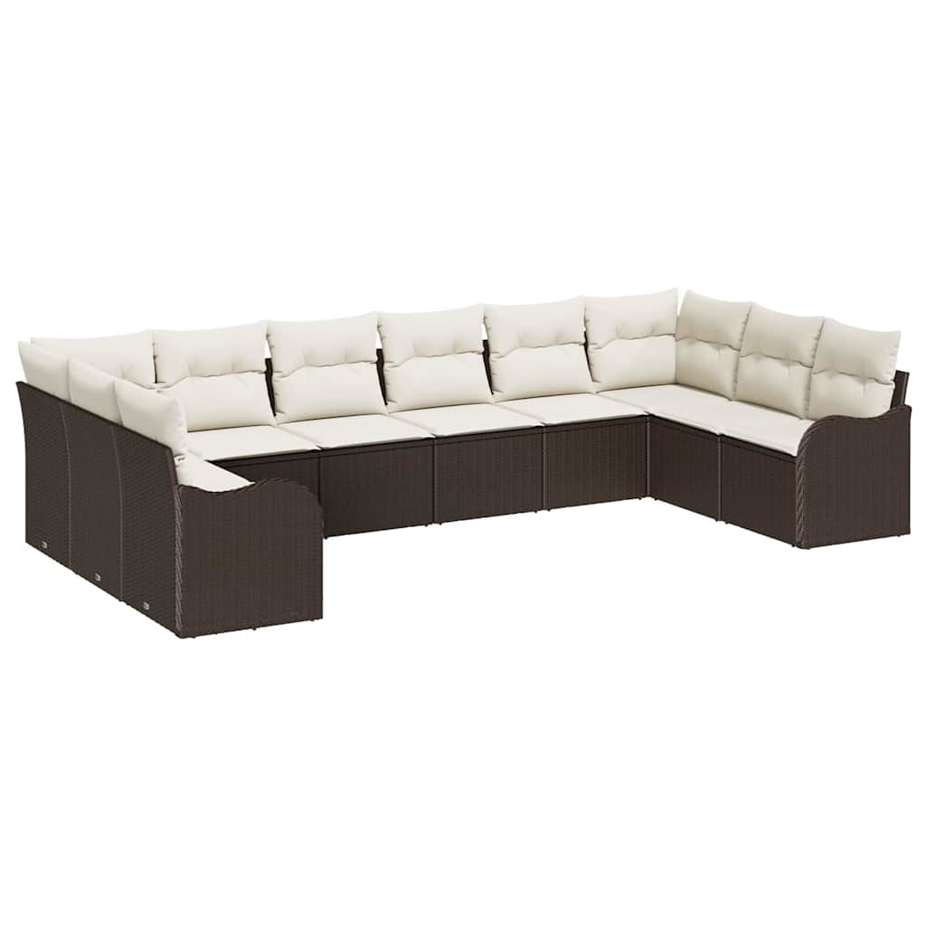 Sjedeća garnitura za vrt Smeđa 344 x 177,5 x 85 cm poliratan