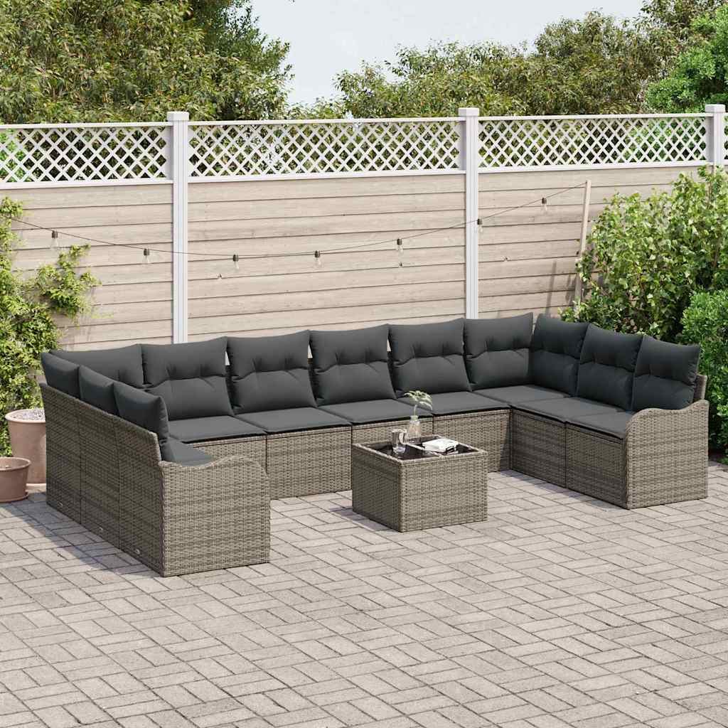Sjedeća garnitura za vrt Siva 55 x 55 x 37 cm poliratan