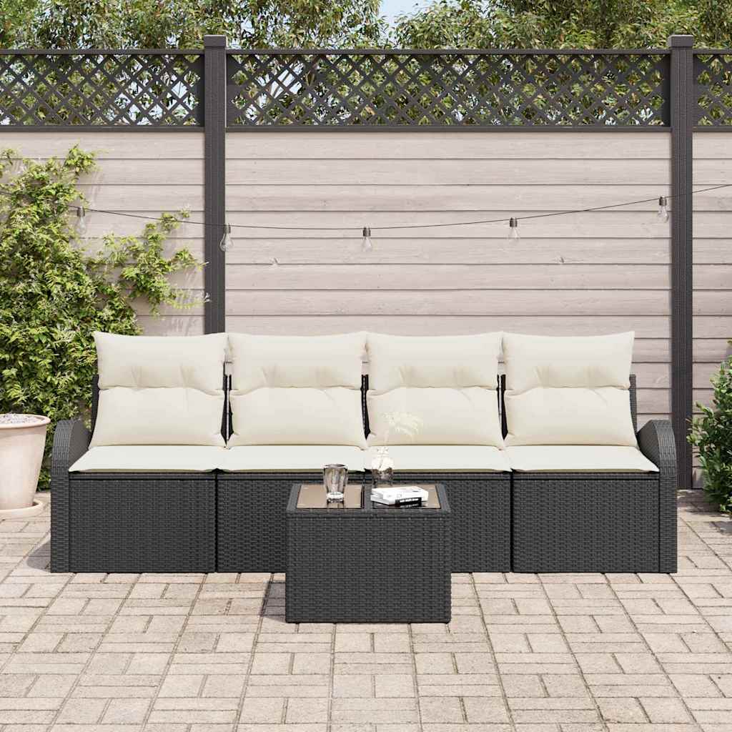 Sjedeća garnitura za vrt Crna 55 x 55 x 37 cm poliratan