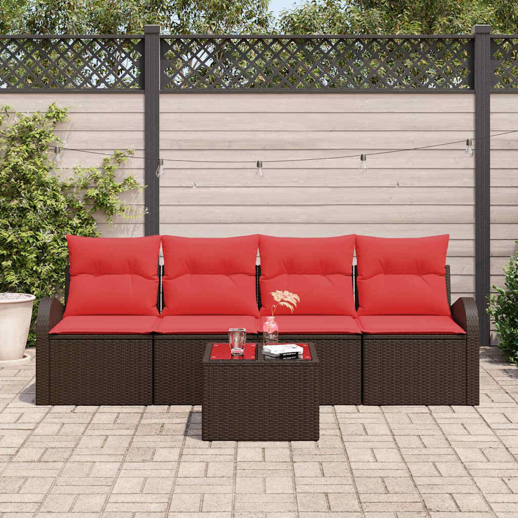 Sjedeća garnitura za vrt Smeđa 55 x 55 x 37 cm poliratan