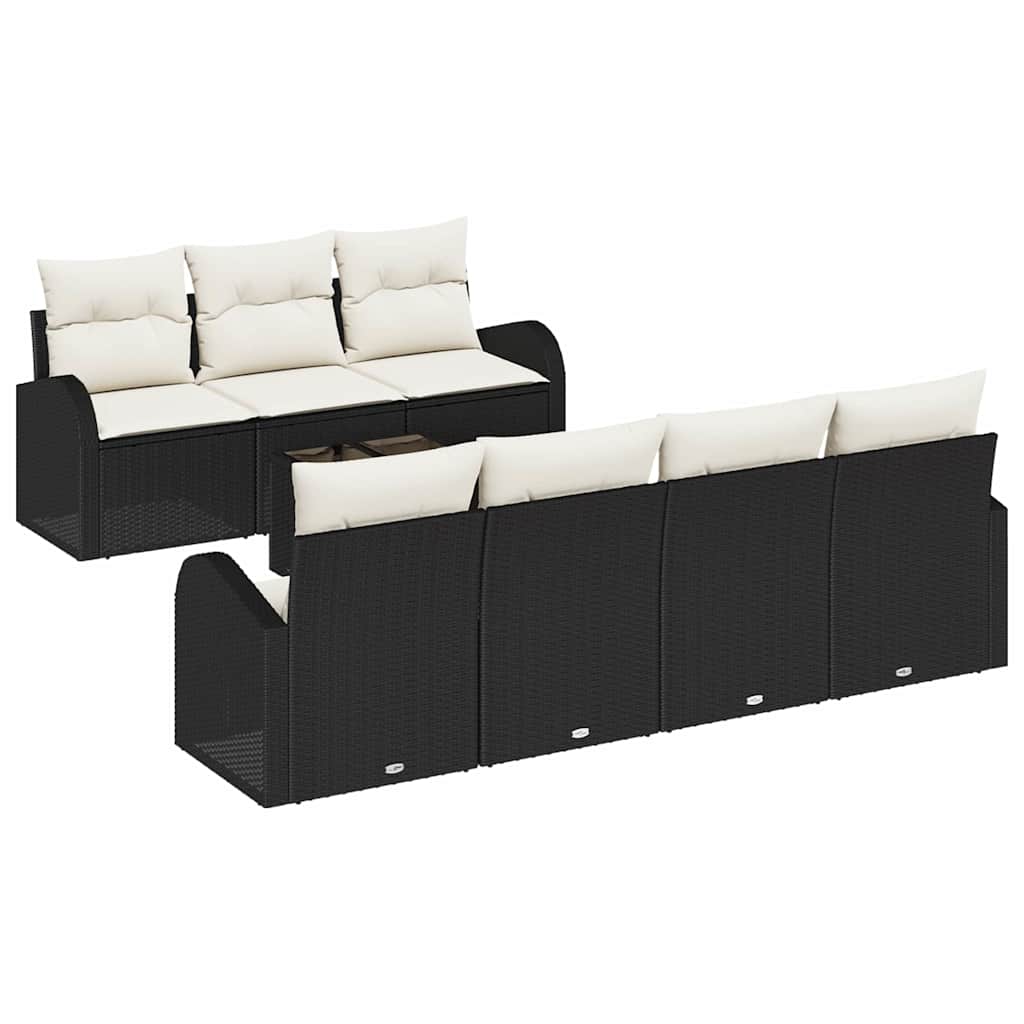 Sjedeća garnitura za vrt Crna 55 x 55 x 37 cm poliratan