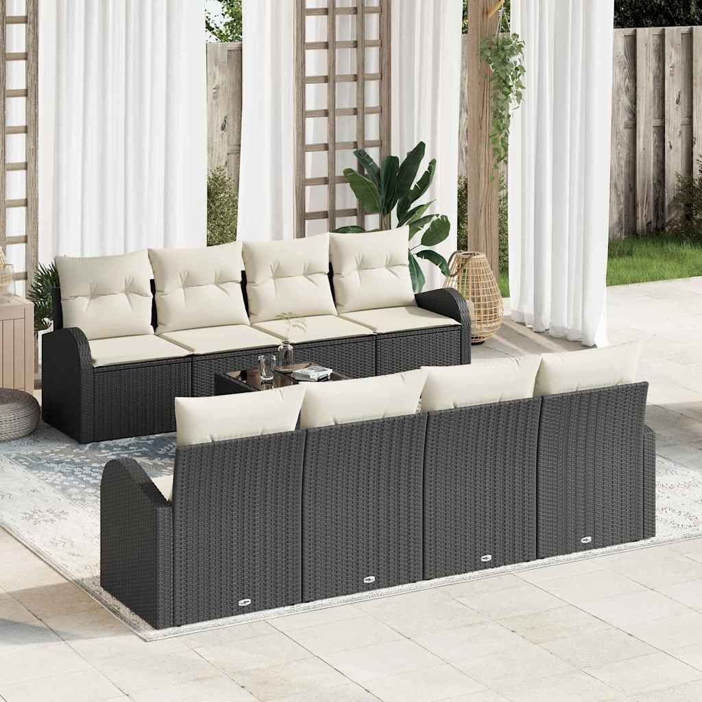 Sjedeća garnitura za vrt Crna 55 x 55 x 37 cm poliratan