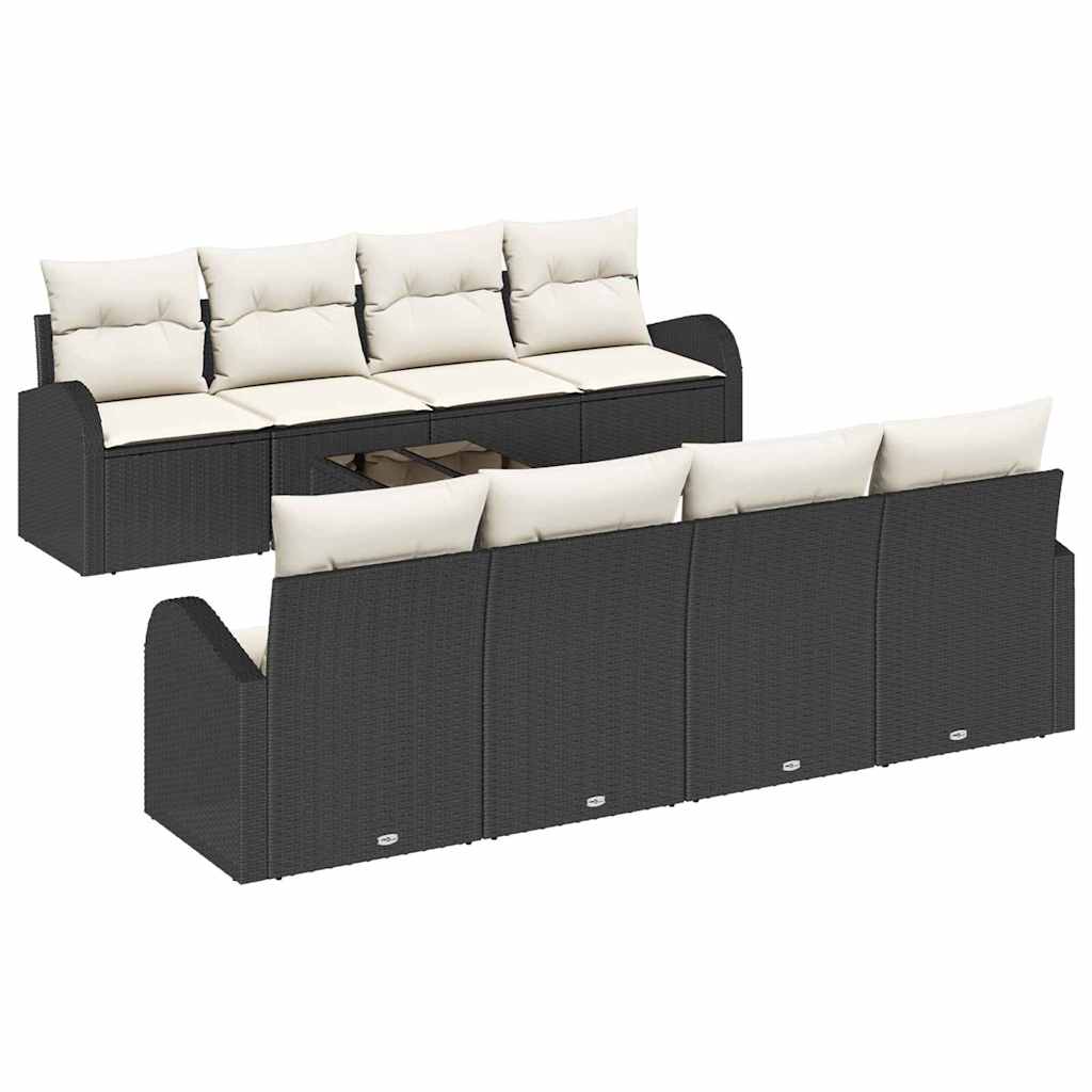 Sjedeća garnitura za vrt Crna 55 x 55 x 37 cm poliratan