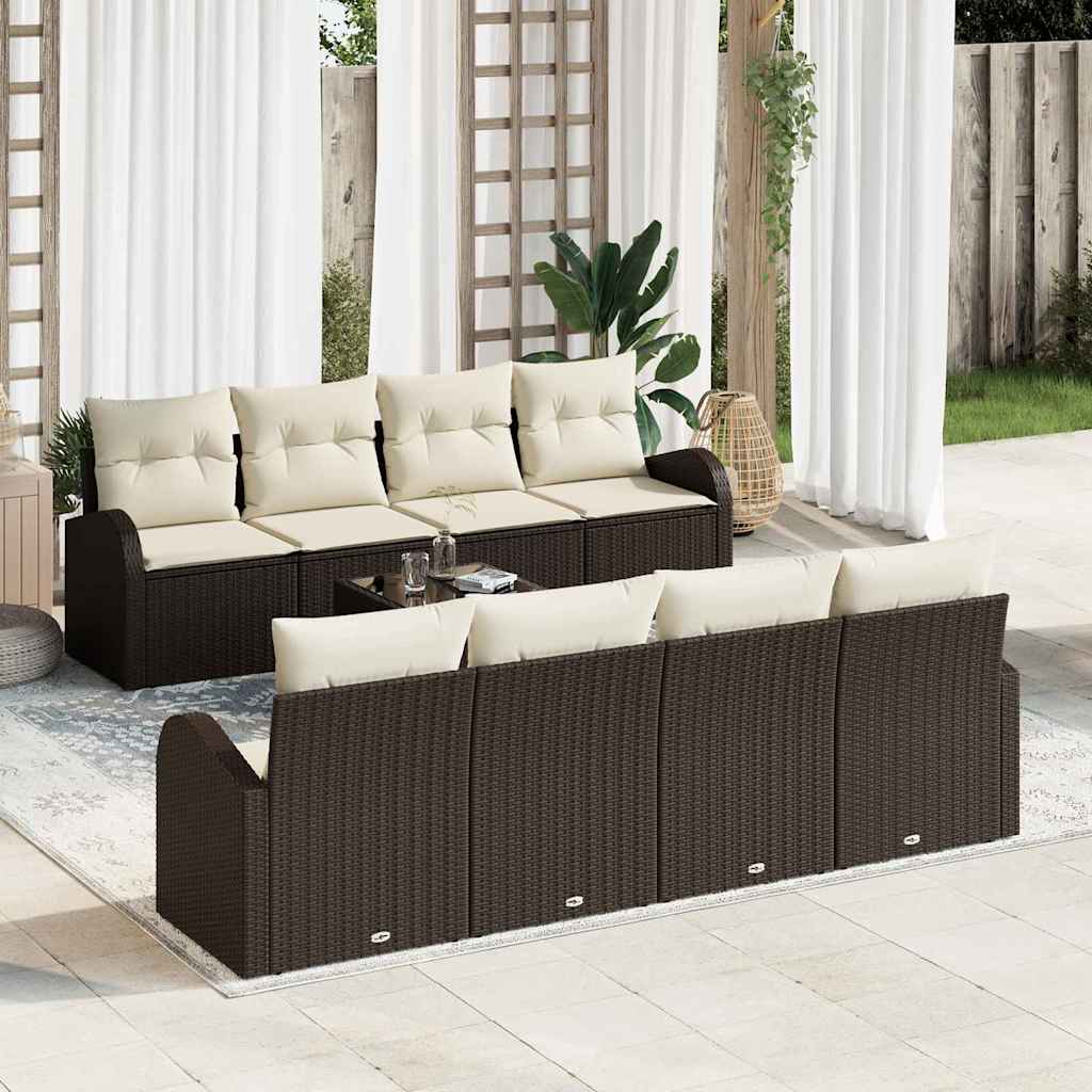 Sjedeća garnitura za vrt Smeđa 55 x 55 x 37 cm poliratan