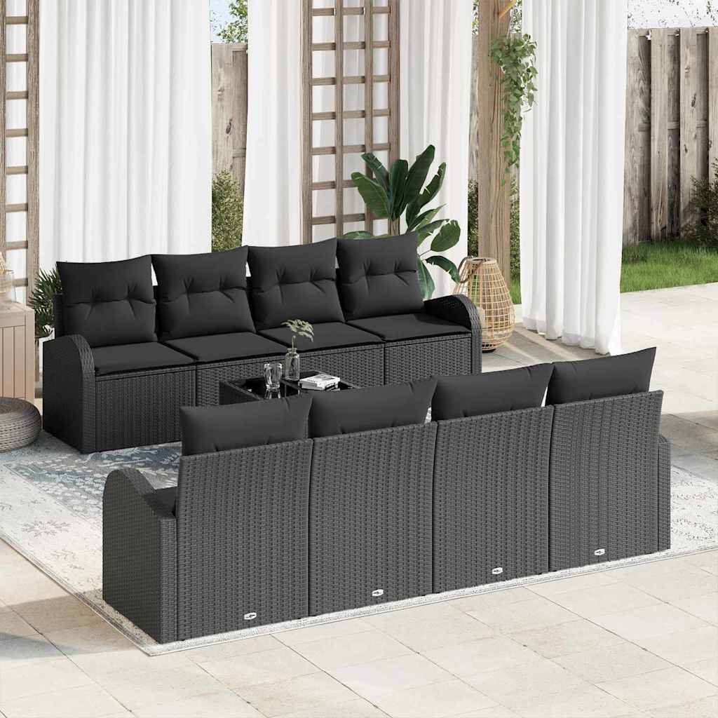 Sjedeća garnitura za vrt Crna 55 x 55 x 37 cm poliratan
