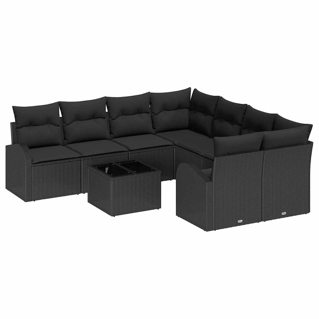 Sjedeća garnitura za vrt Crna 55 x 55 x 37 cm poliratan
