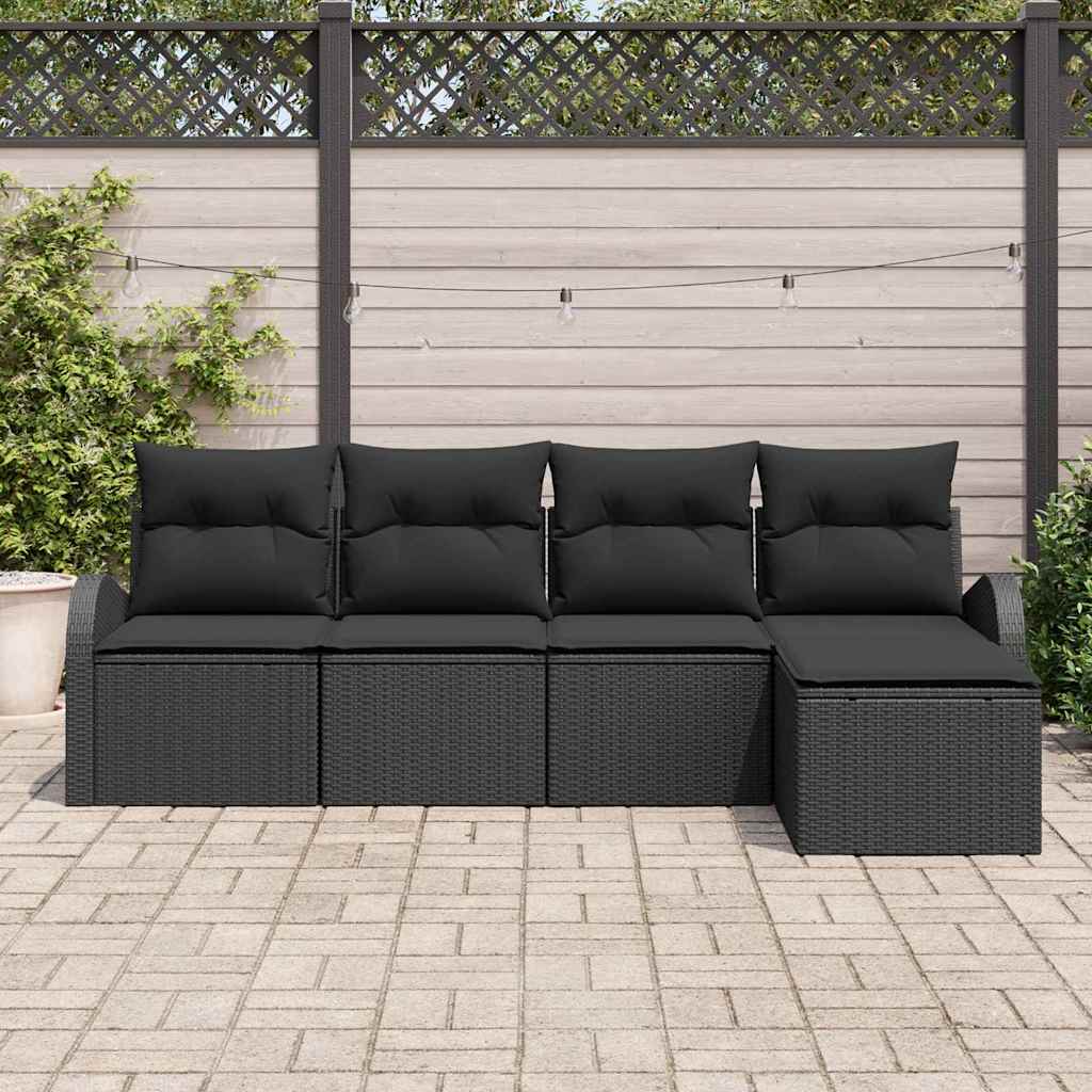 Sjedeća garnitura za vrt 5 pcs Crna poliratan
