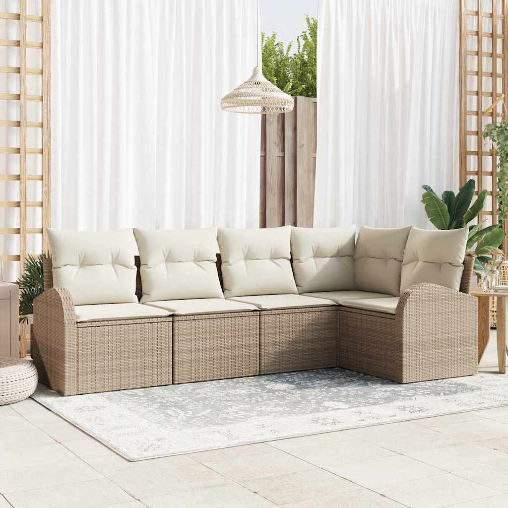 Set sofe s jastukom 5 pcs Bež Poliester