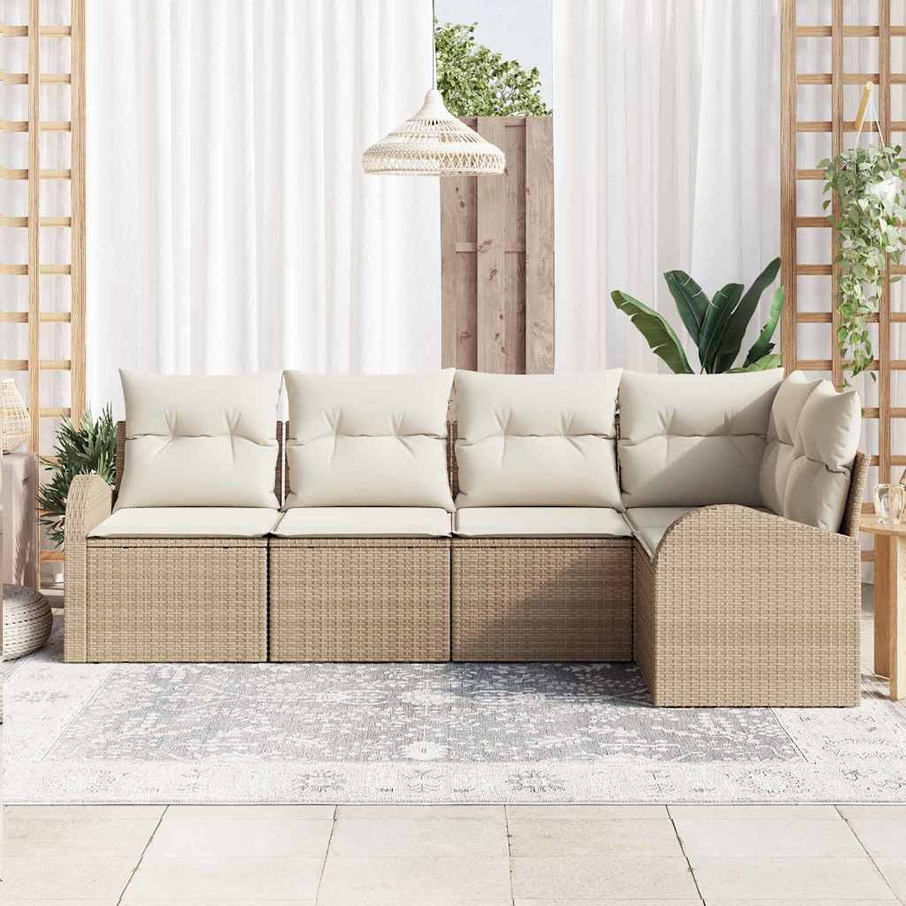Set sofe s jastukom 5 pcs Bež Poliester