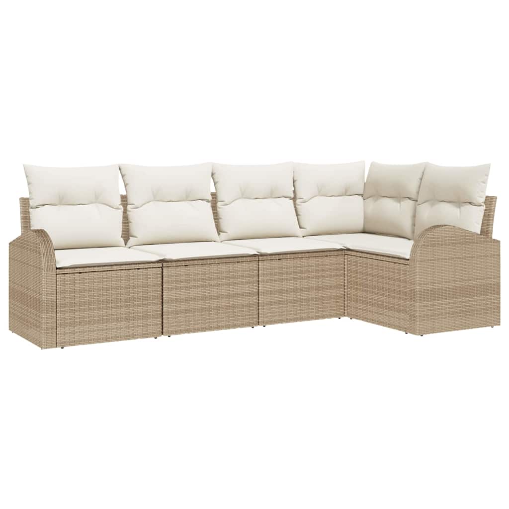 Set sofe s jastukom 5 pcs Bež Poliester