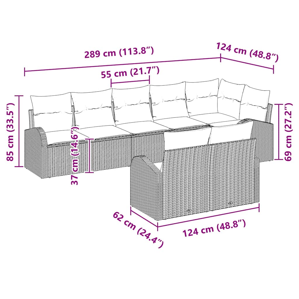 Sjedeća garnitura za vrt Svijetlo siva 55 x 55 x 37 cm