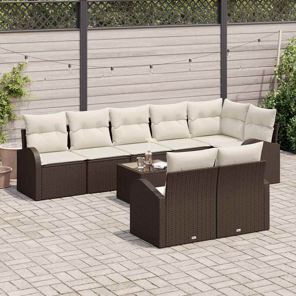 Sjedeća garnitura za vrt Smeđa i krem 55 x 55 x 37 cm poliratan