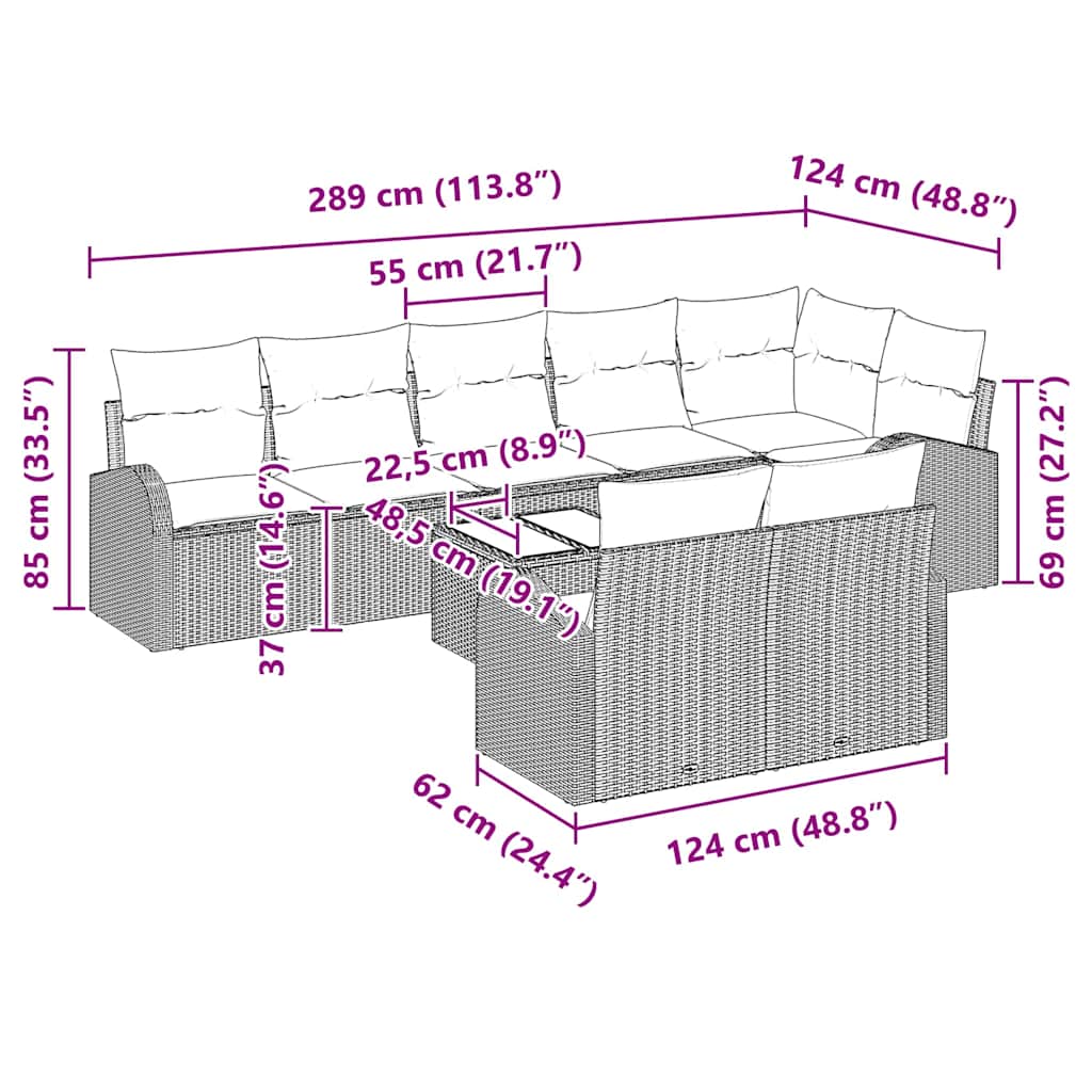 Sjedeća garnitura za vrt Svijetlo siva 55 x 55 x 37 cm