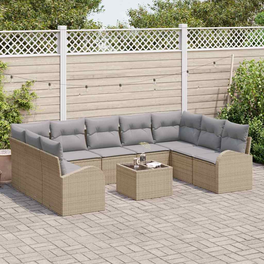 Set sofe s jastukom 10 pcs Bež Poli Ratan