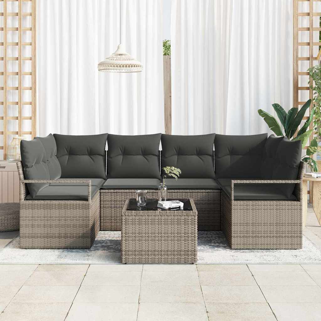 Set sofe s jastukom 7 pcs Siva poliratan