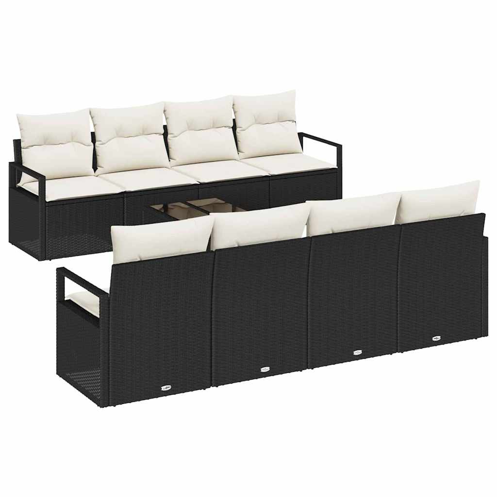 Set sofe s jastukom 7 pcs Crna i Krema poliratan
